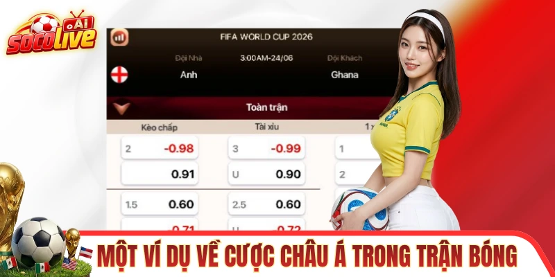 Một ví dụ về cược châu Á trong trận bóng 